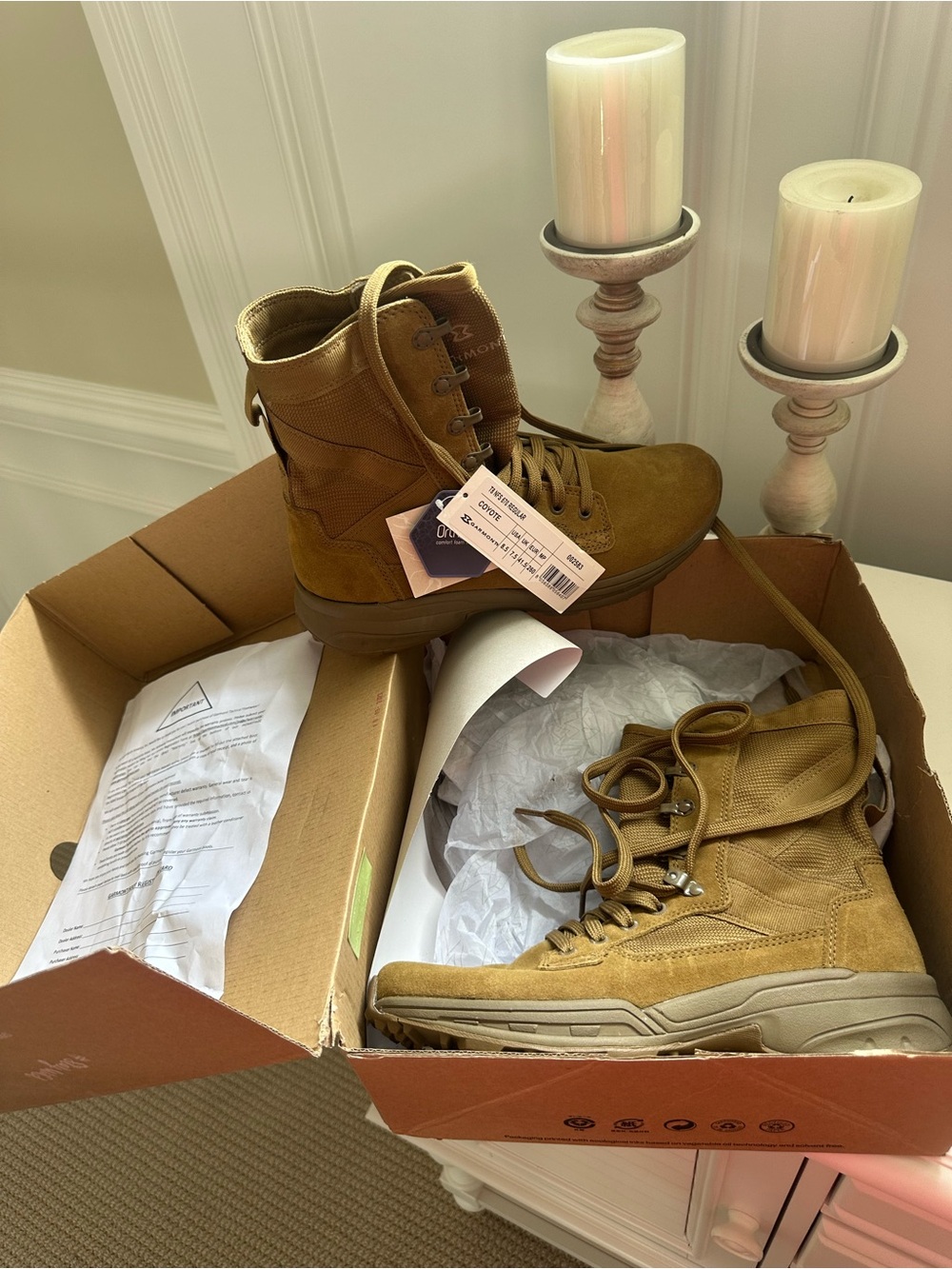 Tactical Field Boots - Tan Suede Men's Boots